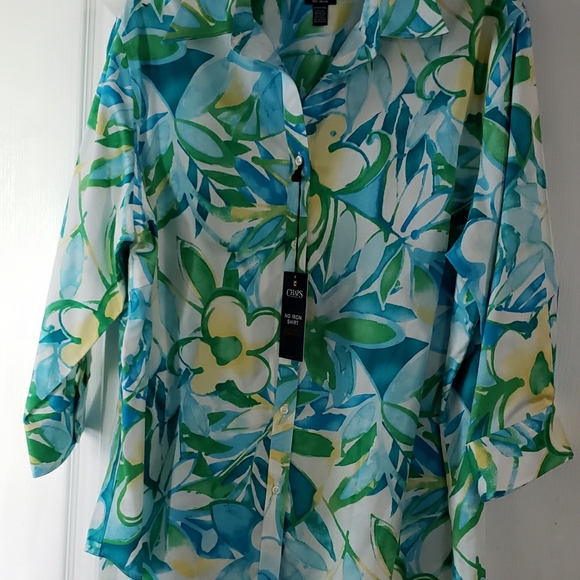 Chaps 3/4 sleeve button down shirt - Picture 1 of 2